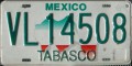 Nummernschilder / Kfz-Kennzeichen Mexiko 1999 1990er Tabasco