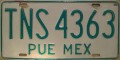 Nummernschilder / Kfz-Kennzeichen Mexiko 1992 1990er Puebla
