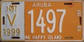 Nummernschilder / Kfz-Kennzeichen Aruba 1999 1990er Aruba