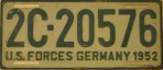 Nummernschilder / Kfz-Kennzeichen Deutschland 1952 1950er US