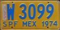 Nummernschilder / Kfz-Kennzeichen Mexiko 1974 1970er