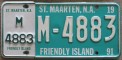 Nummernschilder / Kfz-Kennzeichen Niederländische Antillen 1991 1990er St. Maarten