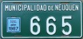 Nummernschilder / Kfz-Kennzeichen Argentinien 1987 1980er Neuquen
