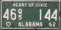 Nummernschilder / Kfz-Kennzeichen USA 1962 1960er Alabama AL Bus