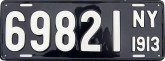 Nummernschilder / Kfz-Kennzeichen USA 1913 1910er New York NY