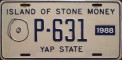 Nummernschilder / Kfz-Kennzeichen Mikronesien, Föd. Staat. 1982 1980er Yap FSM