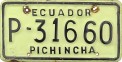 Nummernschilder / Kfz-Kennzeichen Ecuador 1970 1970er Pichincha