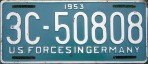 Nummernschilder / Kfz-Kennzeichen Deutschland 1953 1950er US