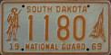 Nummernschilder / Kfz-Kennzeichen USA 1969 1960er South Dakota SD