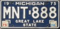 Nummernschilder / Kfz-Kennzeichen USA 1973 1970er Michigan MI