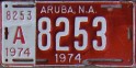 Nummernschilder / Kfz-Kennzeichen Aruba 1974 1970er Aruba