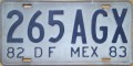 Nummernschilder / Kfz-Kennzeichen Mexiko 1982 1980er Distrito Federal
