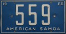 Nummernschilder / Kfz-Kennzeichen Amer.-Samoa 1966 1960er
