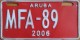 Nummernschilder / Kfz-Kennzeichen Aruba 2006 2000er Aruba
