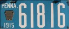 Nummernschilder / Kfz-Kennzeichen USA 1915 1910er Pennsylvania PA