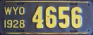 Nummernschilder / Kfz-Kennzeichen USA 1928 1920er Wyoming WY