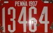 Nummernschilder / Kfz-Kennzeichen USA 1907 1900er Pennsylvania PA