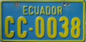 Nummernschilder / Kfz-Kennzeichen Ecuador 1979 1970er CC