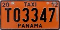 Nummernschilder / Kfz-Kennzeichen Panama 2012 2010er Taxi