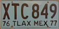 Nummernschilder / Kfz-Kennzeichen Mexiko 1976 1970er Tlaxcala