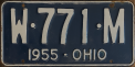 Nummernschilder / Kfz-Kennzeichen USA 1955 1950er Ohio OH