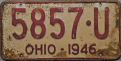 Nummernschilder / Kfz-Kennzeichen USA 1946 1940er Ohio OH