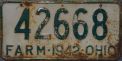 Nummernschilder / Kfz-Kennzeichen USA 1942 1940er Ohio OH