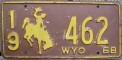 Nummernschilder / Kfz-Kennzeichen USA 1968 1960er Wyoming WY
