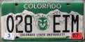 Nummernschilder / Kfz-Kennzeichen USA 2000 2000er Colorado CO