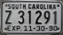 Nummernschilder / Kfz-Kennzeichen USA 1990 1990er South Carolina SC