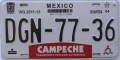 Nummernschilder / Kfz-Kennzeichen Mexiko 2010 2010er Campeche