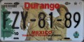 Nummernschilder / Kfz-Kennzeichen Mexiko 2006 2000er Durango